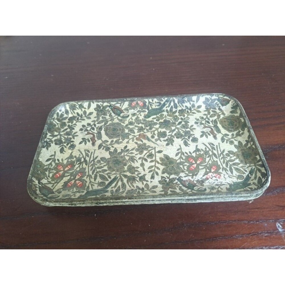 2Viking Alcohol Proof Small Paper Mache Floral And Bird Print Serving Trays Made
